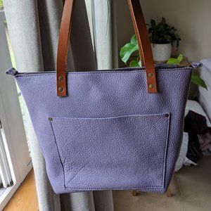 Portland Leather Goods LEATHER TOTE BAG- zippered
